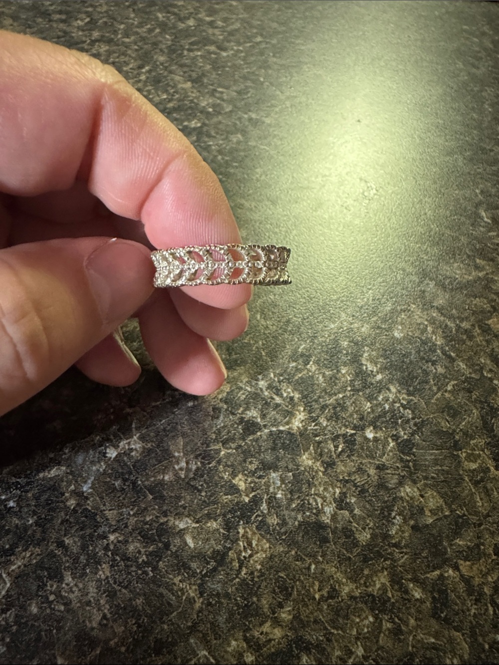 Silver-Tone Crystal Leaf Band Ring - Women Jewelry